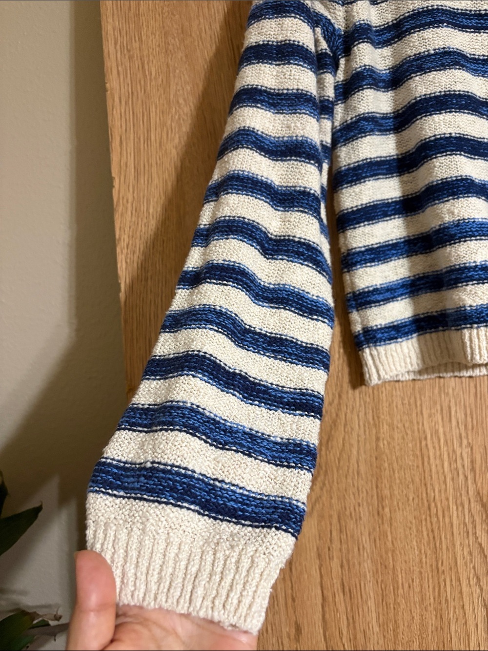 J. Crew Navy and Cream Striped Button-Up Cardigan - Picture 4 of 8